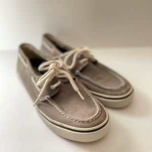 SPERRY Topsider Canvas Boat Shoes Men's 9M Gray/Taupe